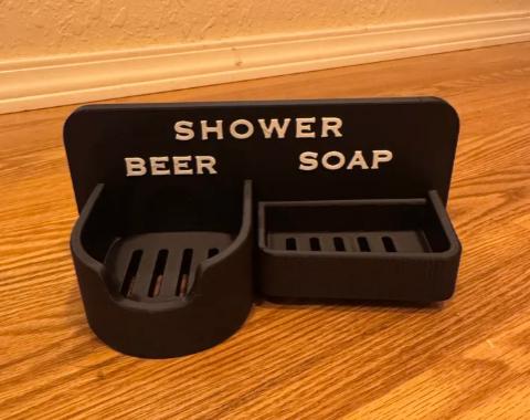 Beer and soap shower caddy.