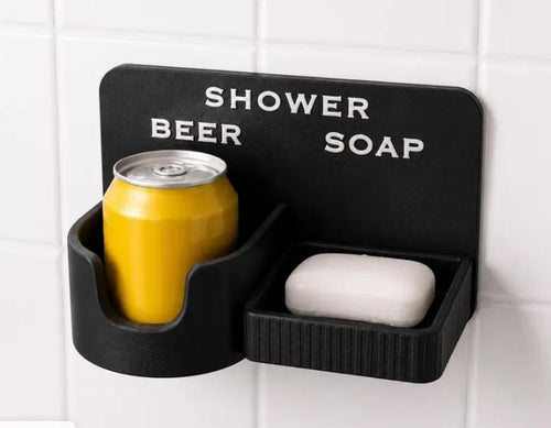 Beer and soap shower caddy.