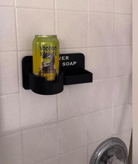 Beer and soap shower caddy.