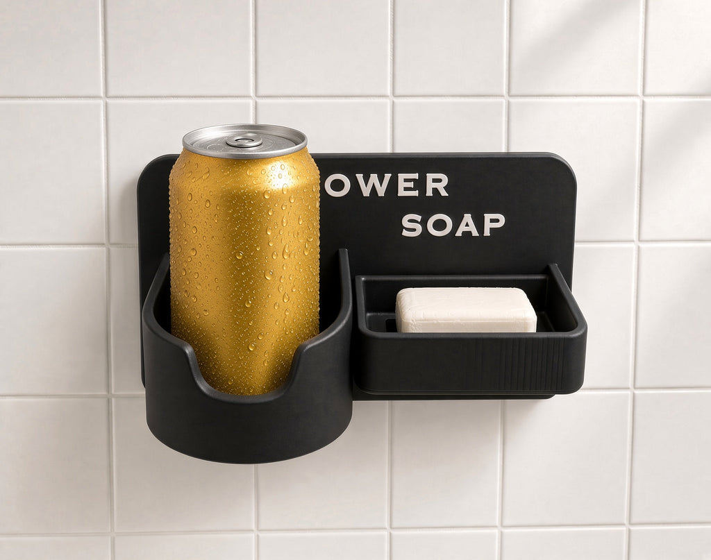 Beer caddy in shower