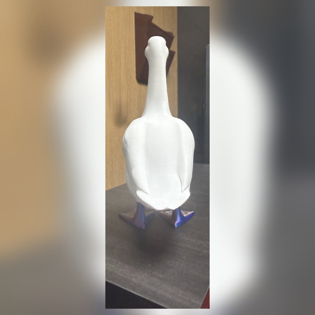 3D printed desk goose, back view