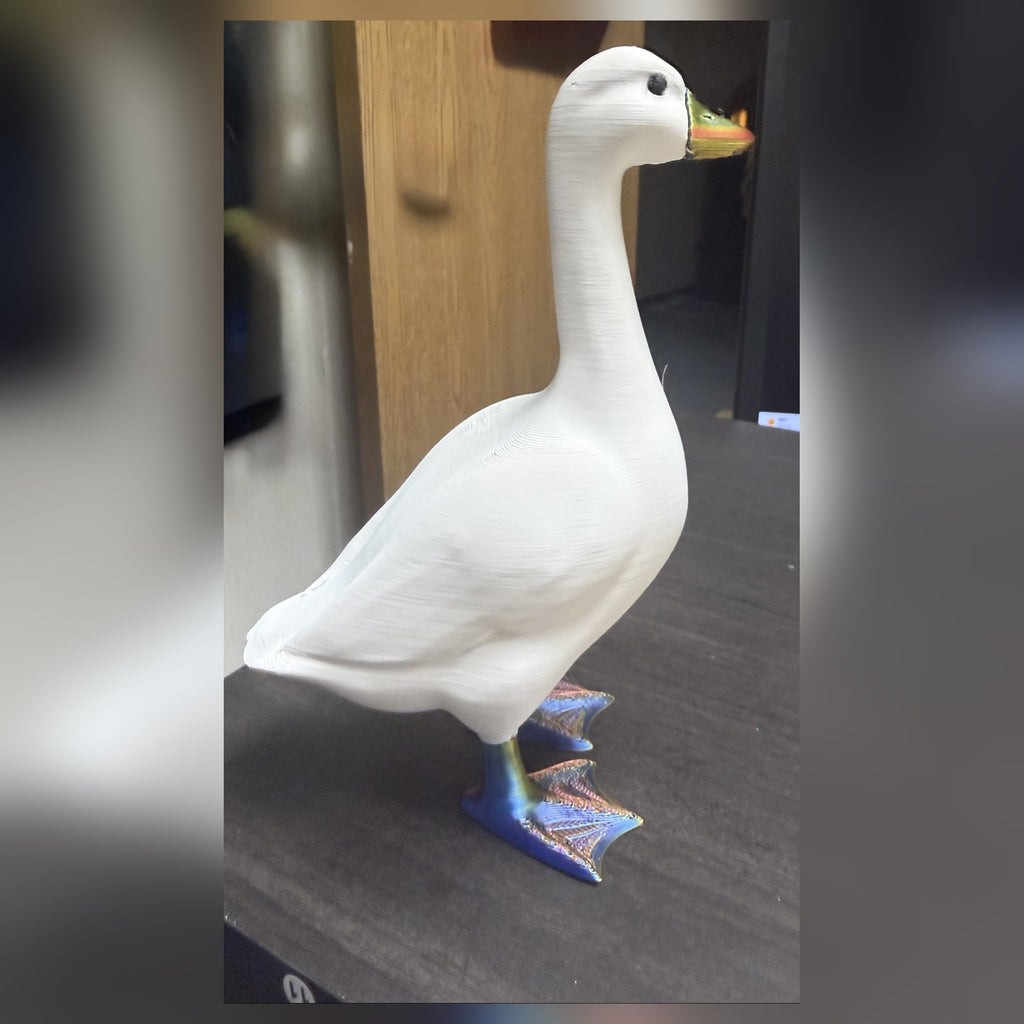 3D printed desk goose, profile view
