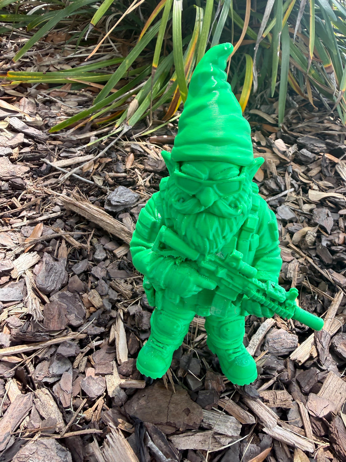 3D Printed Tactical Garden Gnome: Green Army Figure